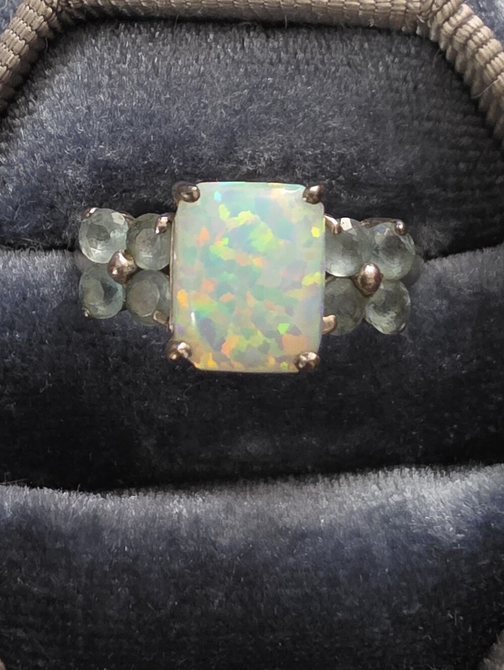 925 Silver Opal, Spinel Ring (Vintage)
